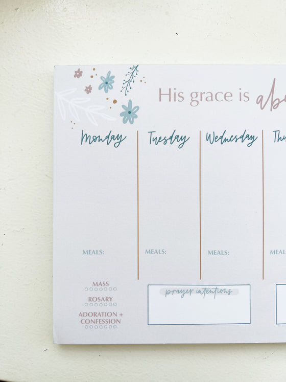 His Grace Is Abundant | Weekly Planner