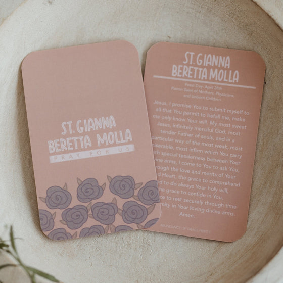 St. Gianna Beretta Molla Catholic Prayer Card