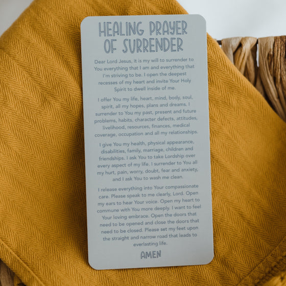 Healing Prayer of Surrender Catholic Prayer Card