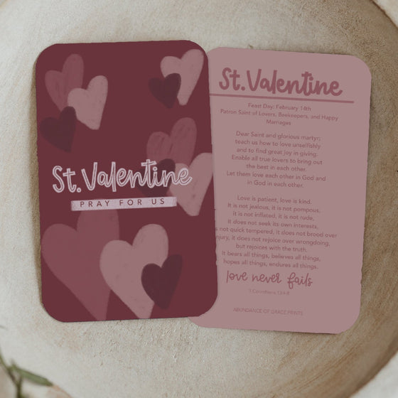 St. Valentine Catholic Prayer Card